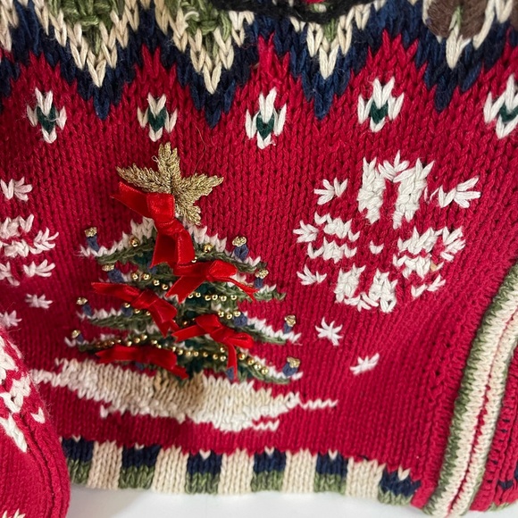 Casual Corner Annex Christmas zip up sweater size large - Picture 6 of 8